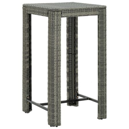Bar Table Grey PE rattan, powder-coated steel Counter height