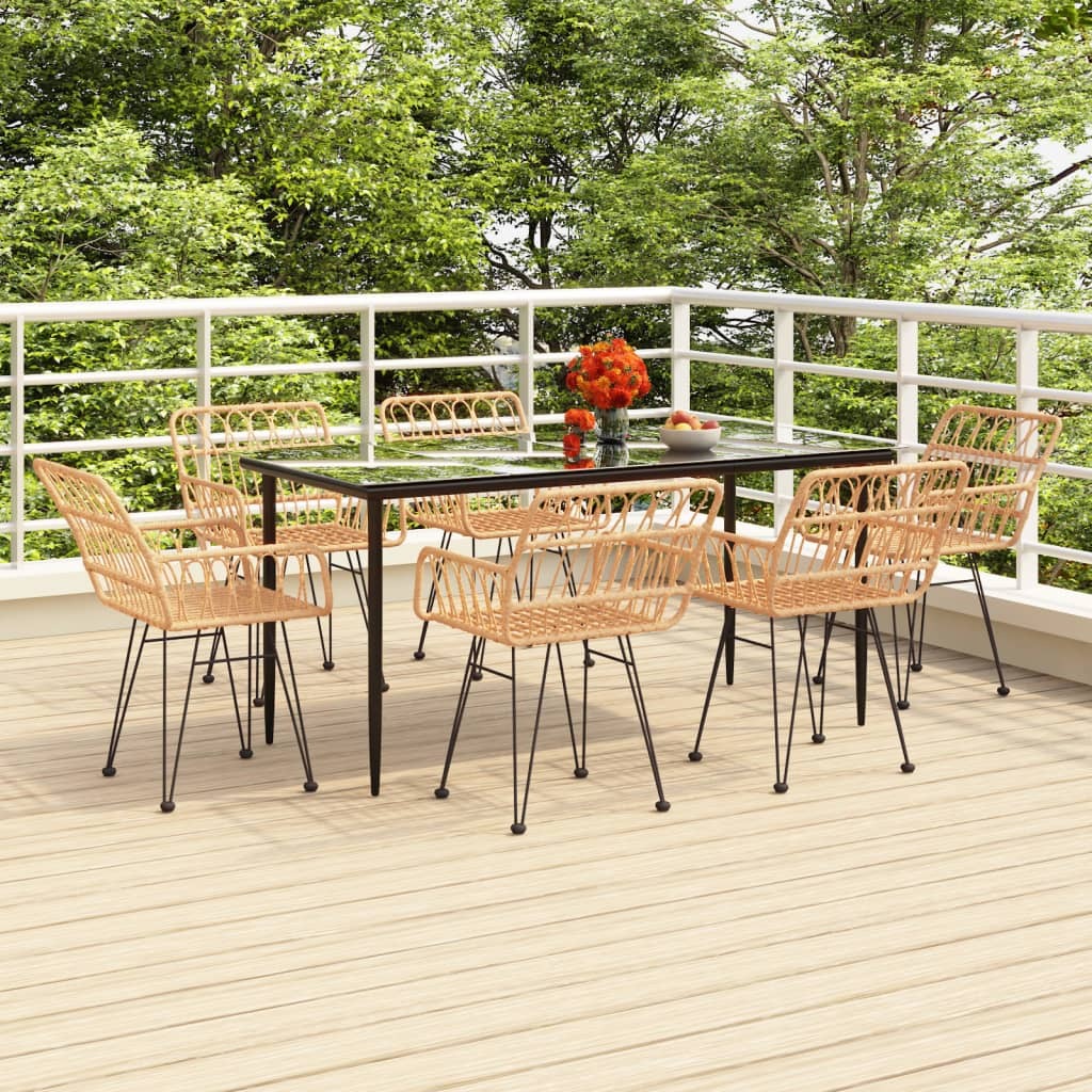 Garden Dining Set Black