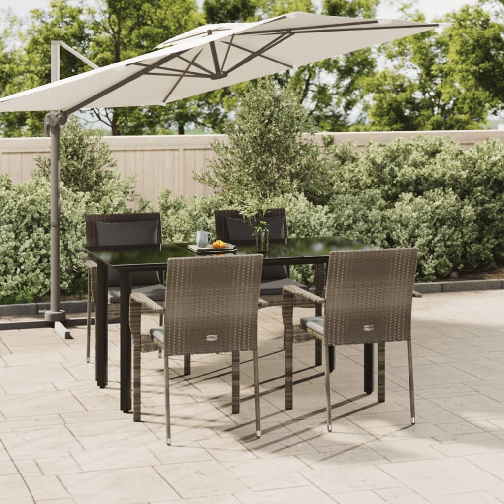 Garden Dining Set Black and Grey