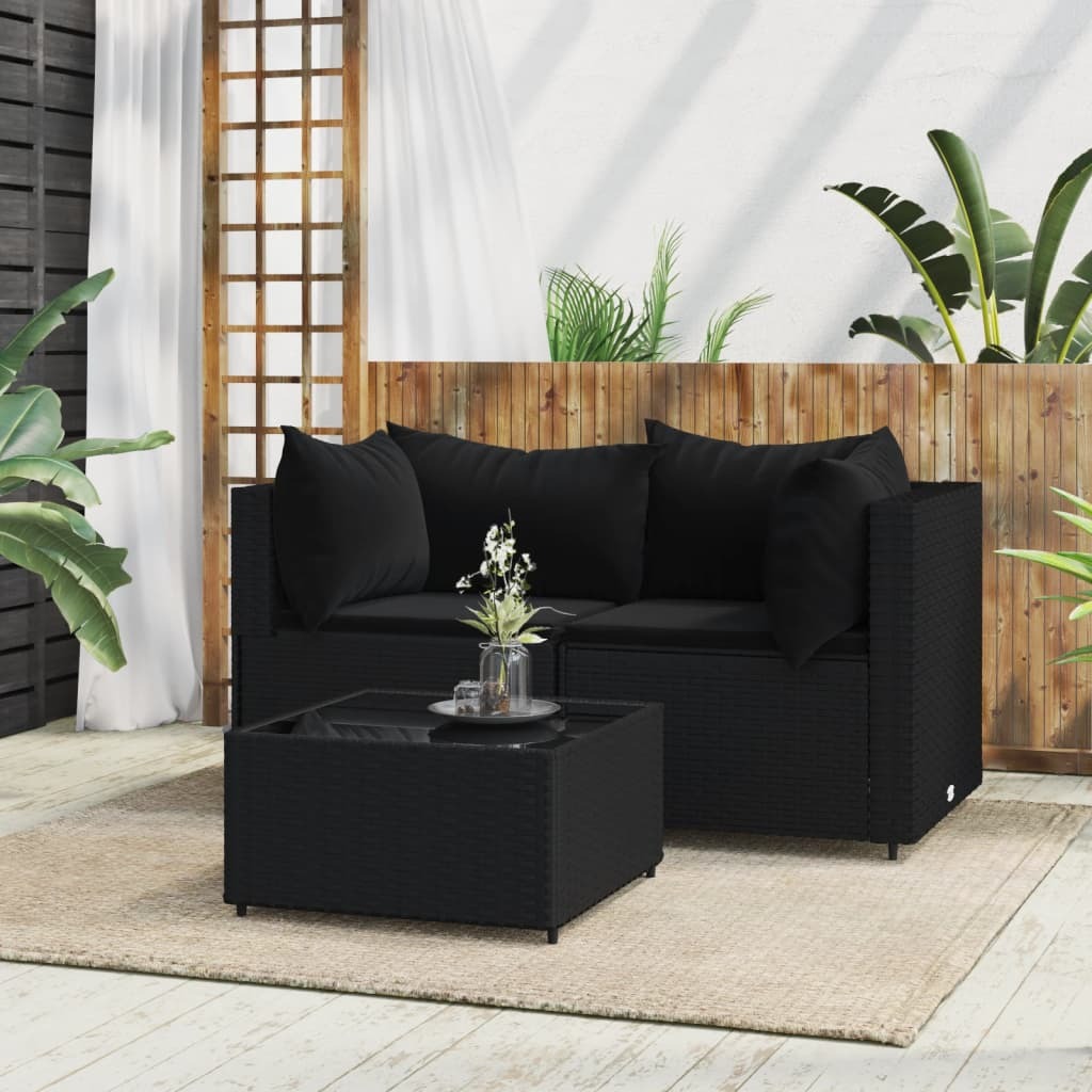 Patio Lounge Set Black