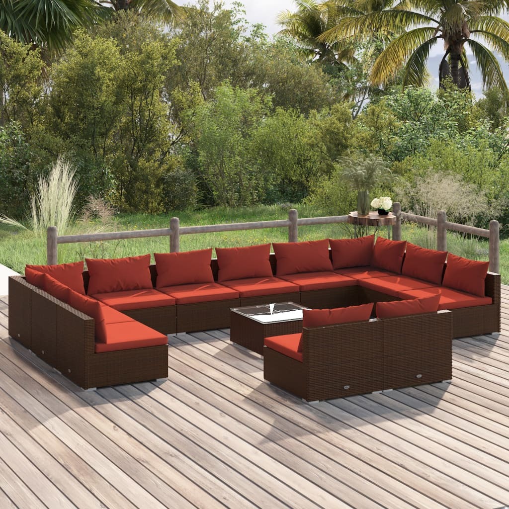 Garden Lounge Set Brown