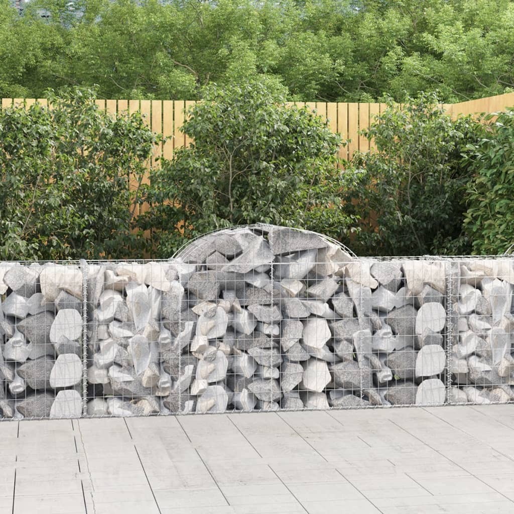 Gabion Basket Set of 6 Silver Galvanized Iron Extra Large