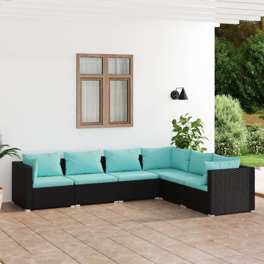 Garden Lounge Set Black