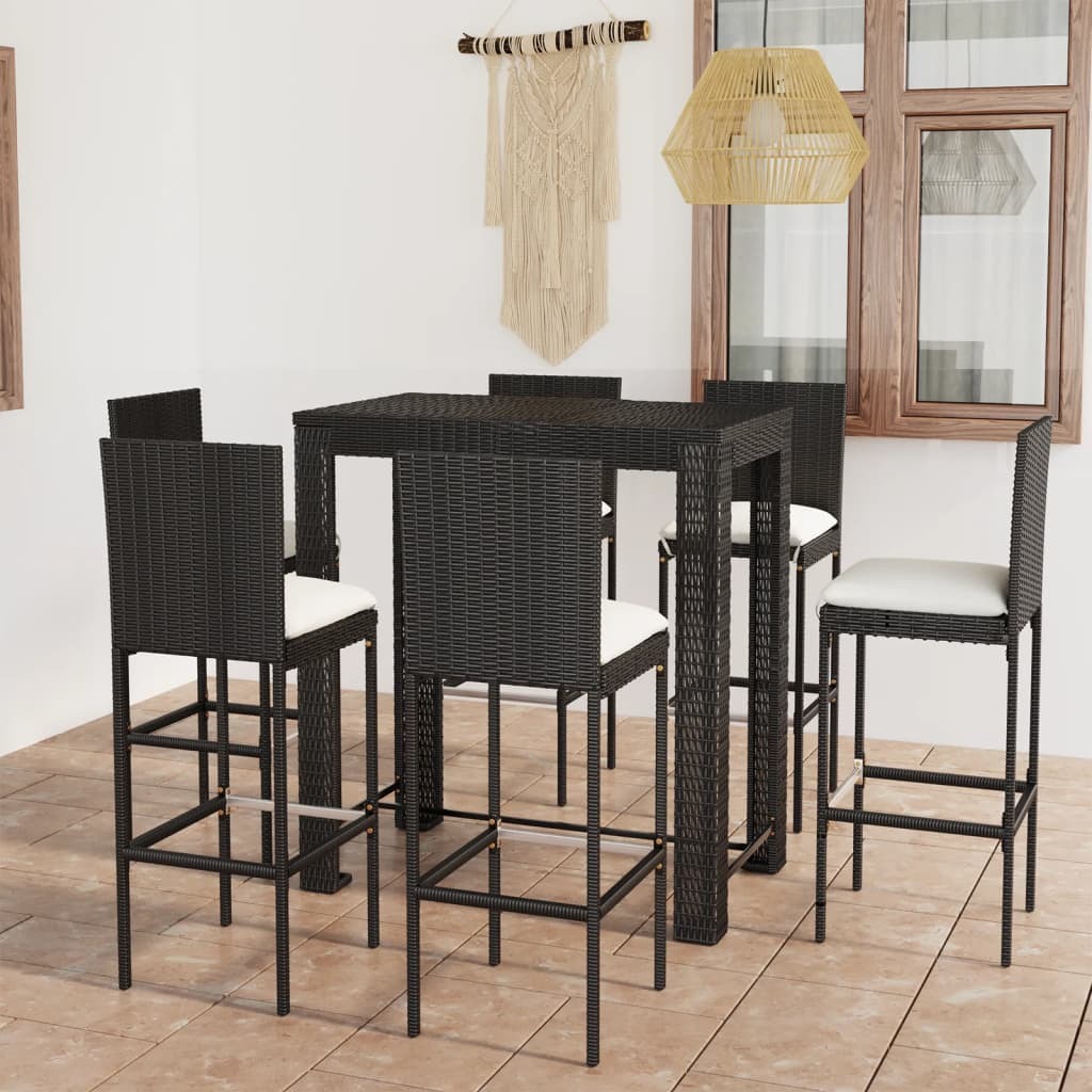 Garden Bar Set Black, Cream White