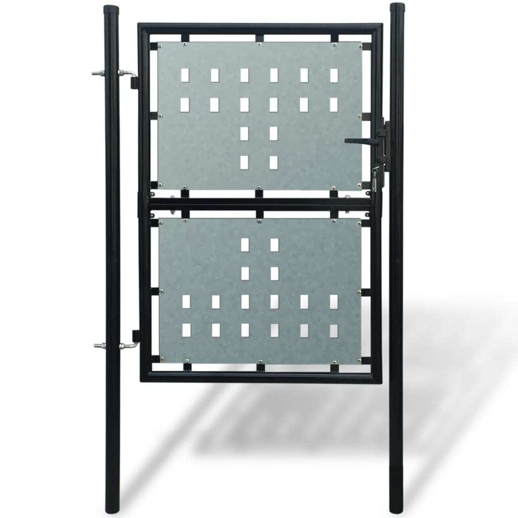 Black Single Door Fence Gate 39.4x59.1"