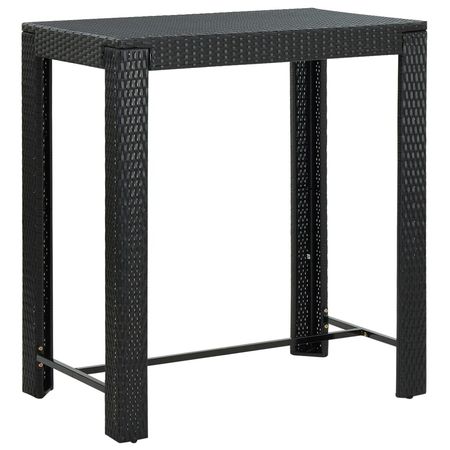 Bar Table Black PE rattan, powder-coated steel Counter Height