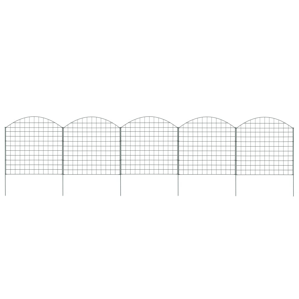 Arched Garden Fence Set 30.5"x30.9" Green