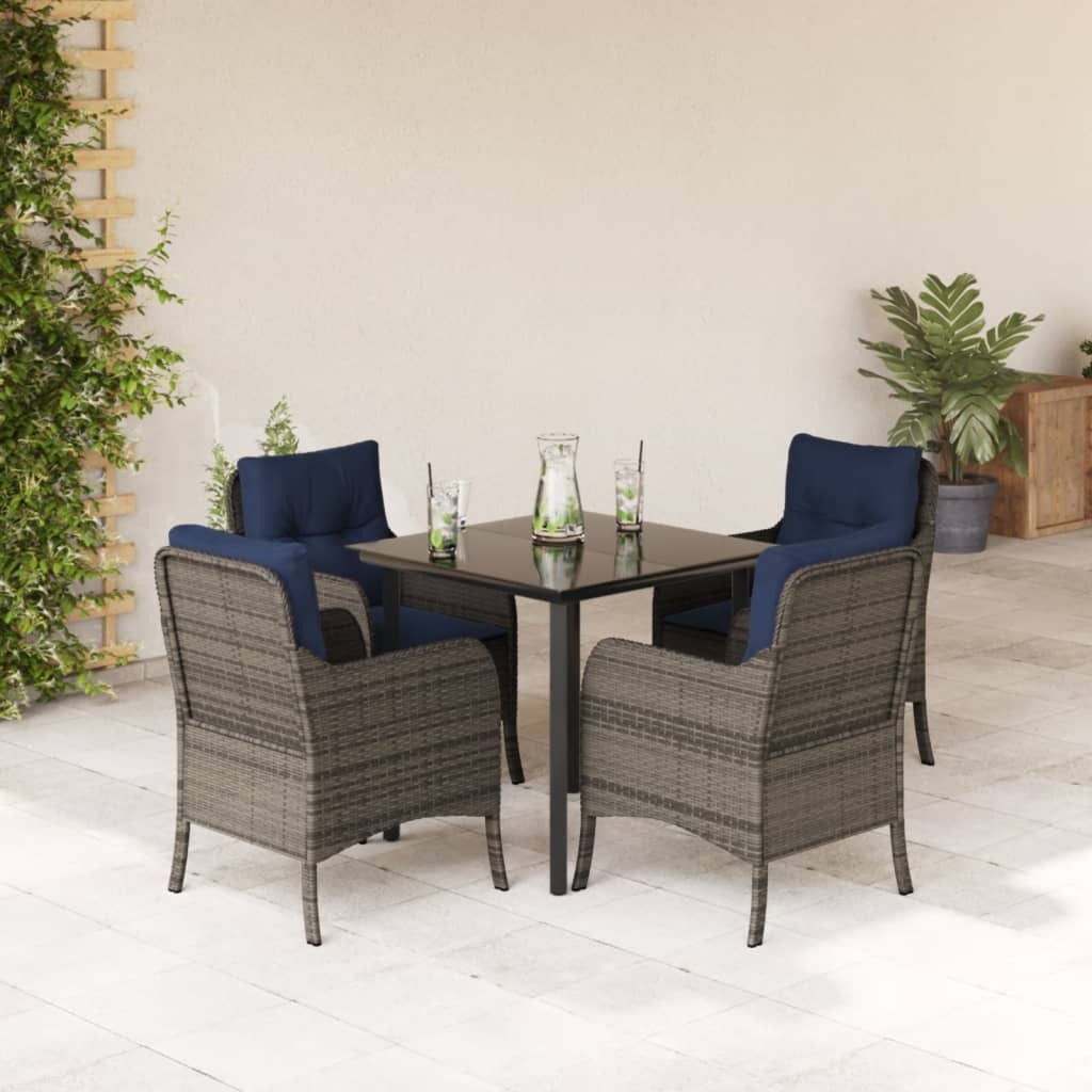 Garden Dining Set Grey, Navy Blue, Black