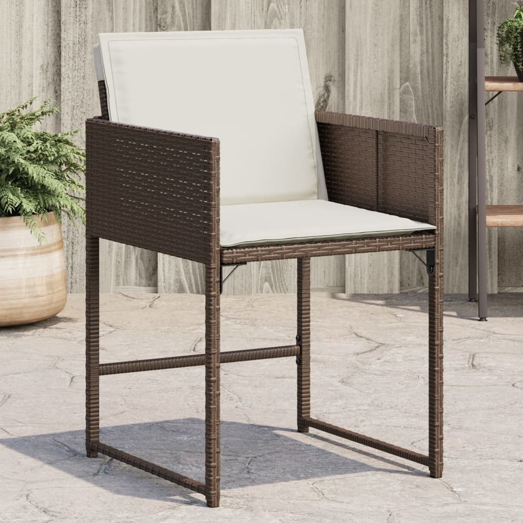 Patio Chair Brown PE Rattan Medium Foldable Patio Chair