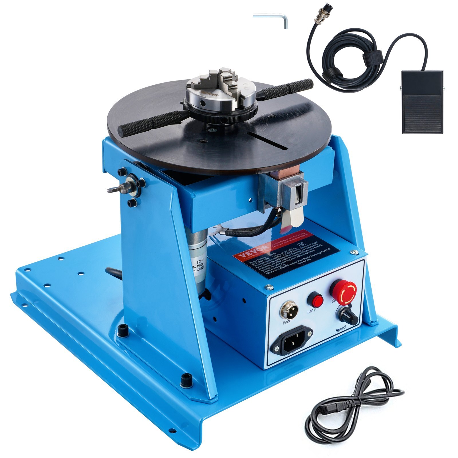 Rotary Welding Positioner 10KG, 0-90?&deg; Welding Positioning Turntable Table with 8.1 Inch 3-Jaw Lathe Chuck, 1-12 RPM 20W Portable Welder Positioning Machine for Cutting Grinding Assembly Testing