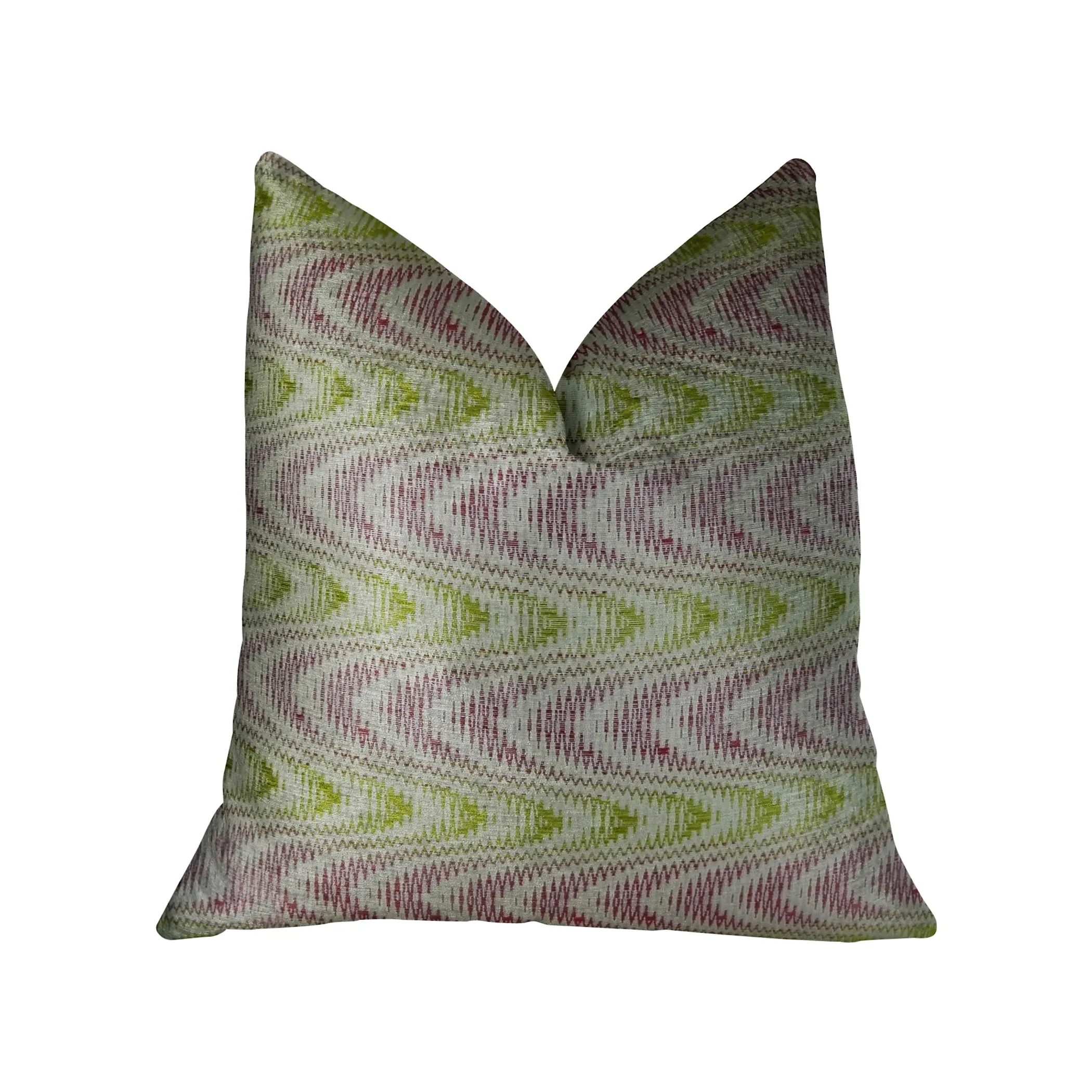 Plutus Sound Waves Beet Citrine Ivory Handmade Luxury Pillow