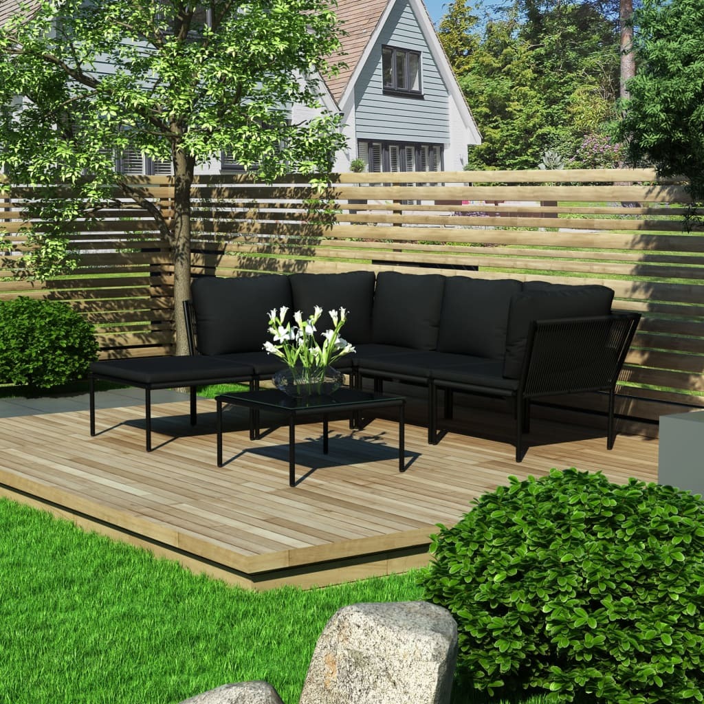 Garden Lounge Set Black