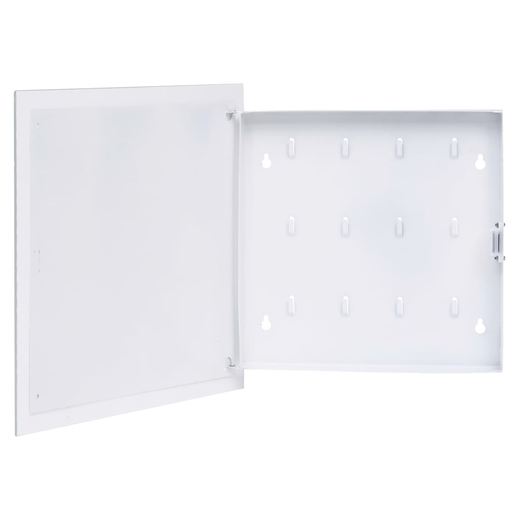 Key Box with Magnetic Board White 13.8"x13.8"x1.6"