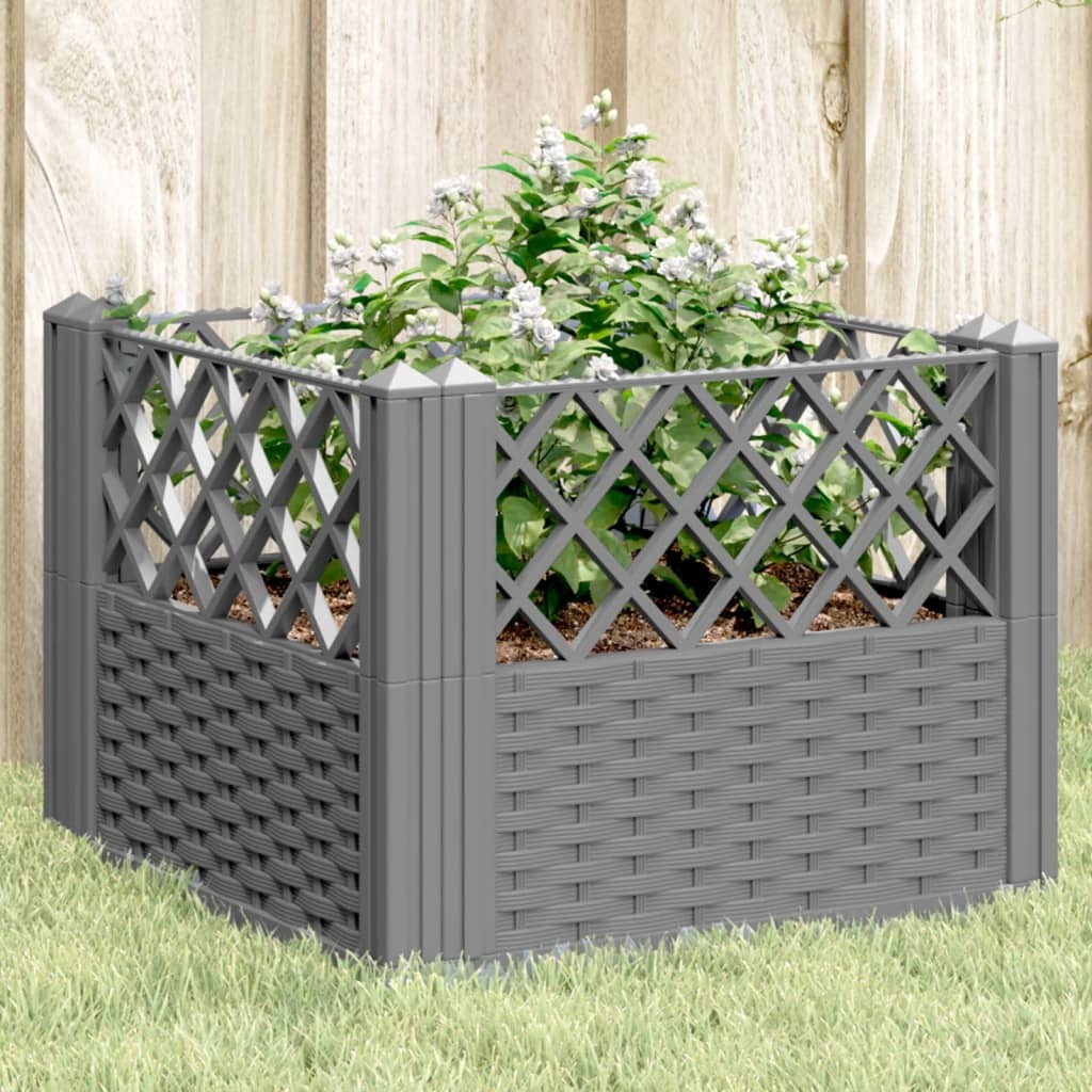 Garden Planter Light grey PP (polypropylene) 17.1 x 17.1 x 17.1 in