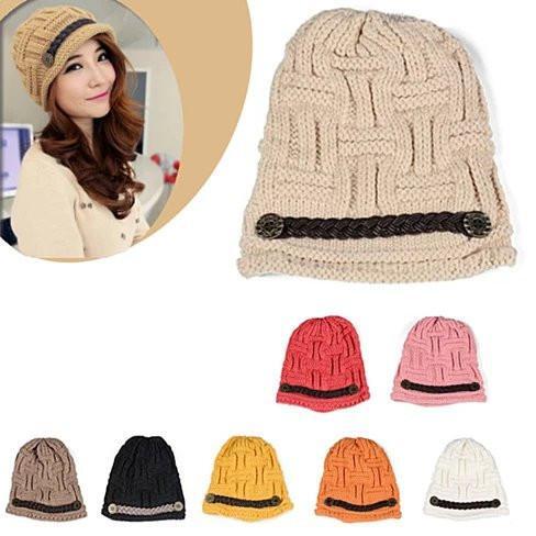 Color: Limoncello Beanie - Be My Beanie Soft Wool Beanie Cap With Vegan Leather Trim