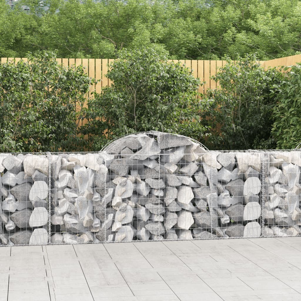 Gabion Basket Set of 5 Silver Galvanized Iron Large