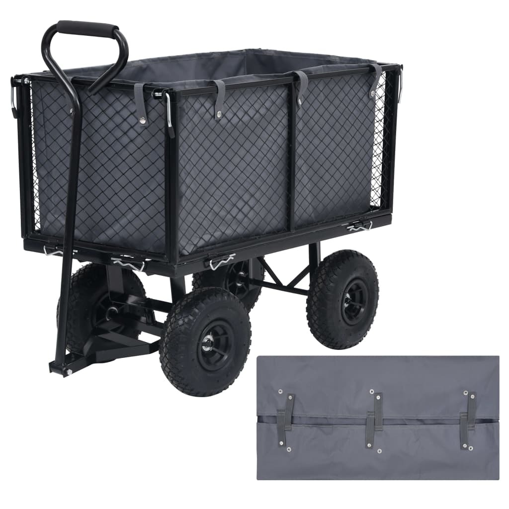 Garden Cart Liner Dark Grey 100% Polyester 31.9 x 16.1 x 15.7 in