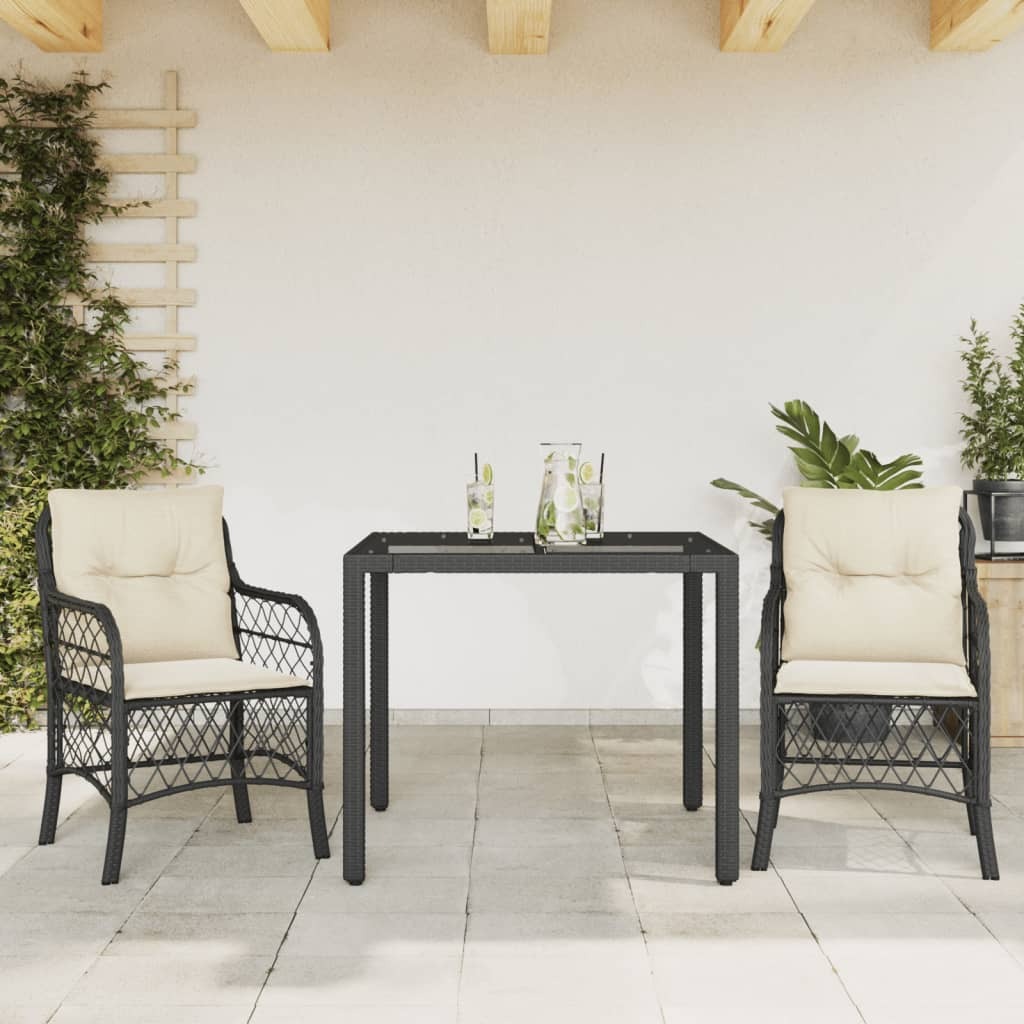 Bistro Set Black, Cream White