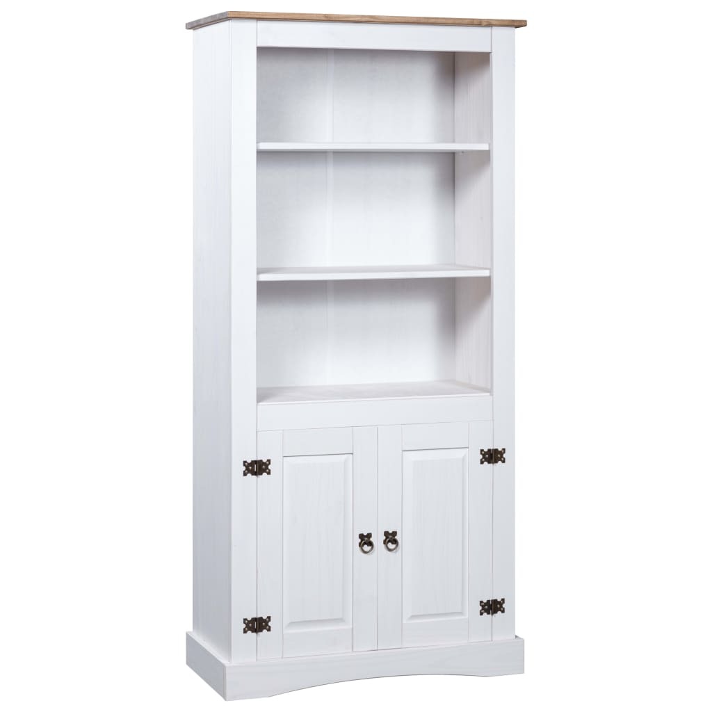 Side Cabinet White body and brown top Solid pinewood