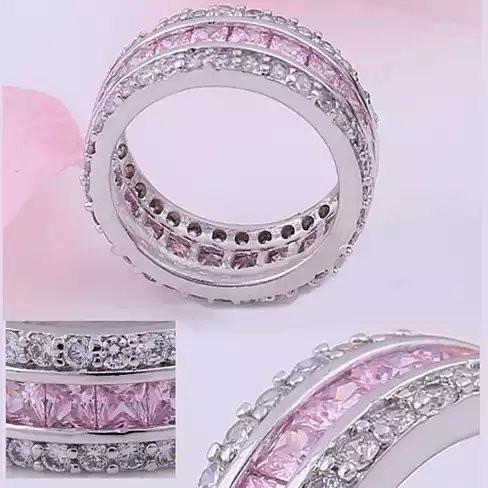 Color: Pink Stone,Size: 8 - LUMINA Pure & Pink Banquet Rings