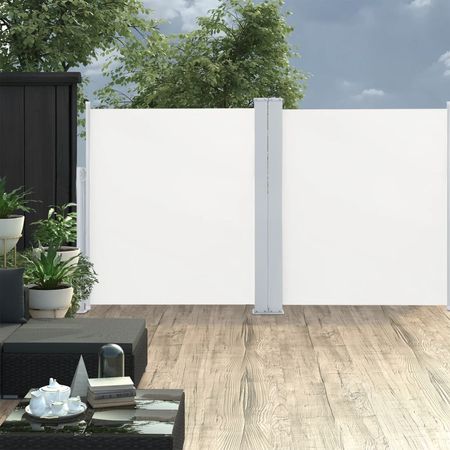 Side Awning Cream Polyester with PU coating 55.1 x 236.2 in