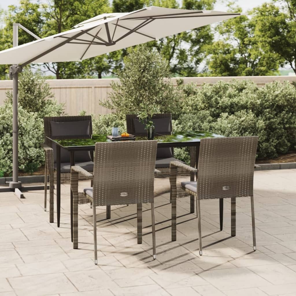 Garden Dining Set Black and Grey