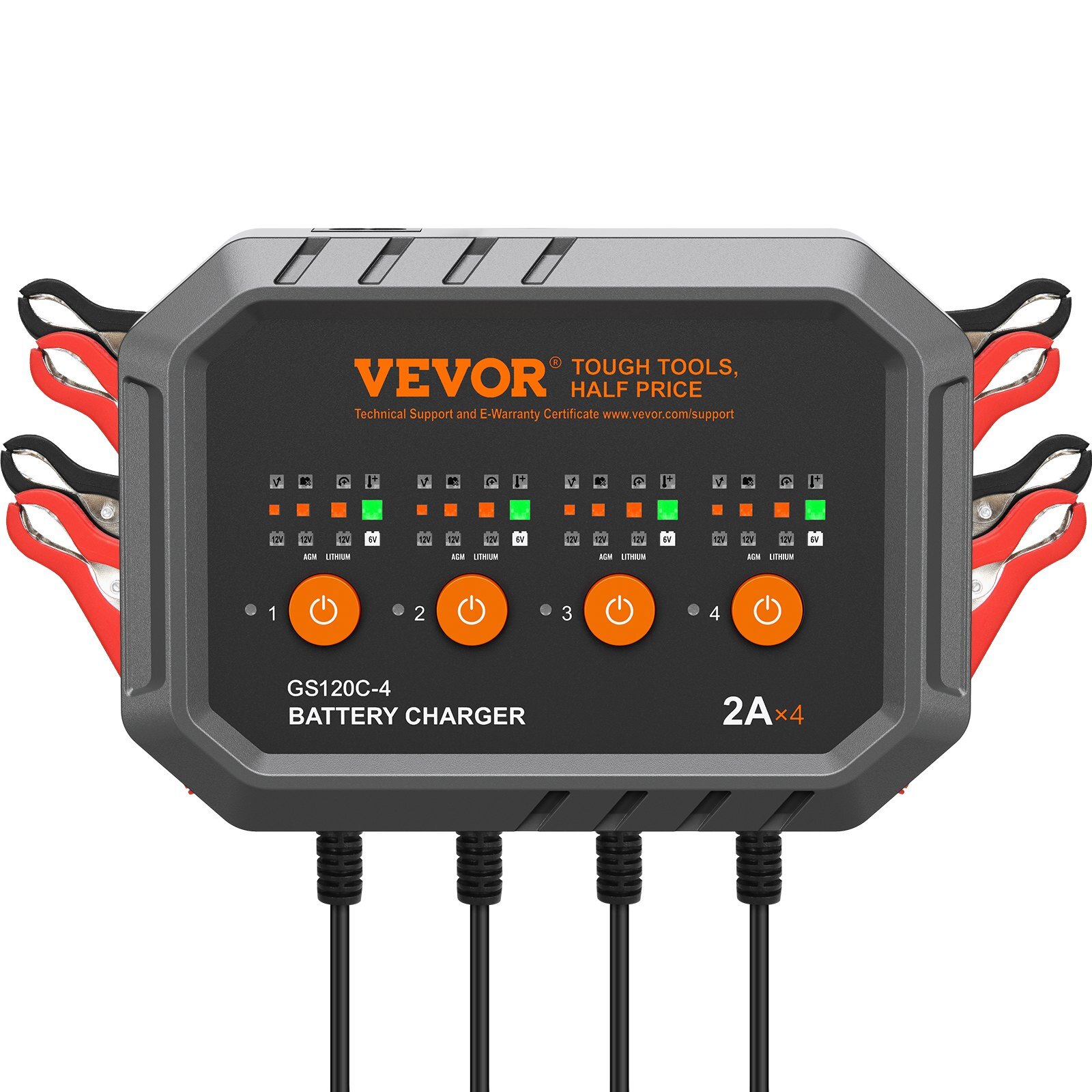 Smart Battery Charger, 8-Amp, LiFePO4 Lead-Acid (AGM / Gel / SLA) Car Battery Charger, Fully-Automatic Charger Maintainer for Boat Motorcycle Lawn Mower Golf Cart Marine Deep Cycle