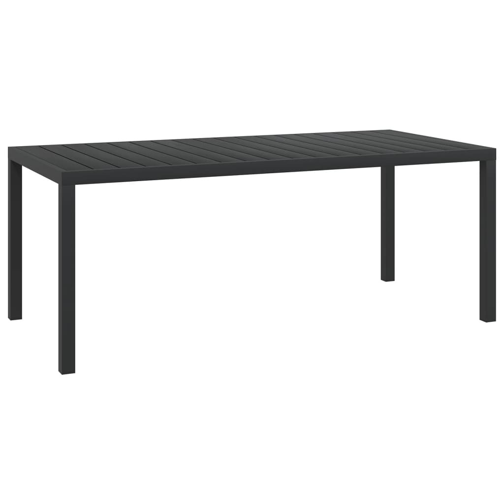 Garden Dining Table Black Aluminum and WPC
