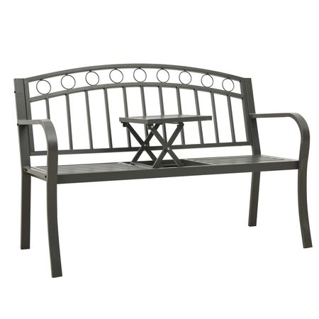 Garden Bench Grey Powder-coated steel Medium Durable