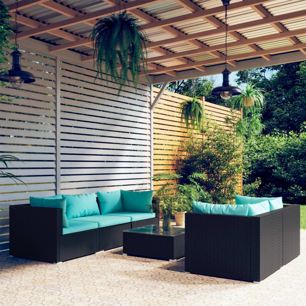 Garden Lounge Set Black