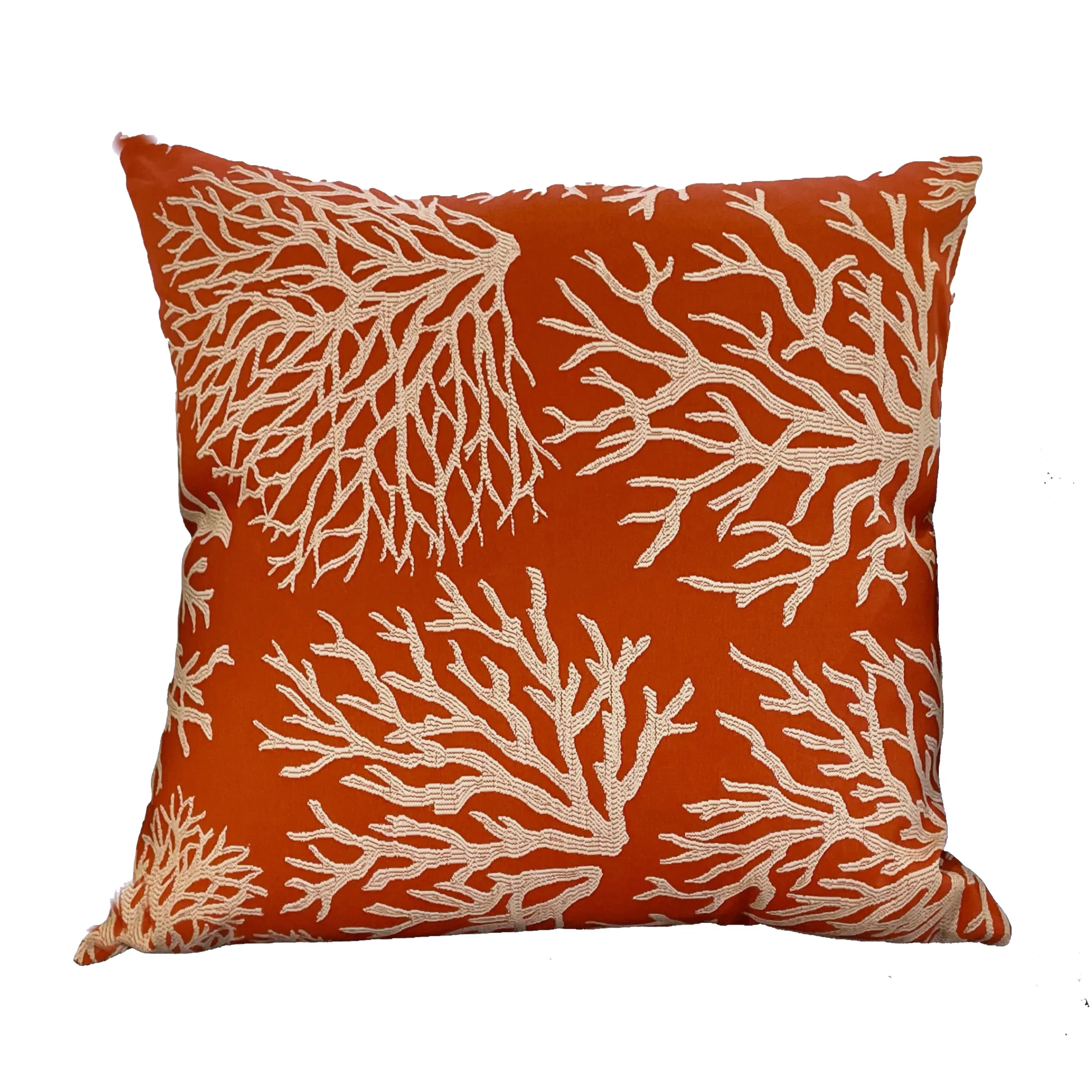 Plutus Berry Crest Vineyard Red and Beige Luxury Throw Pillow