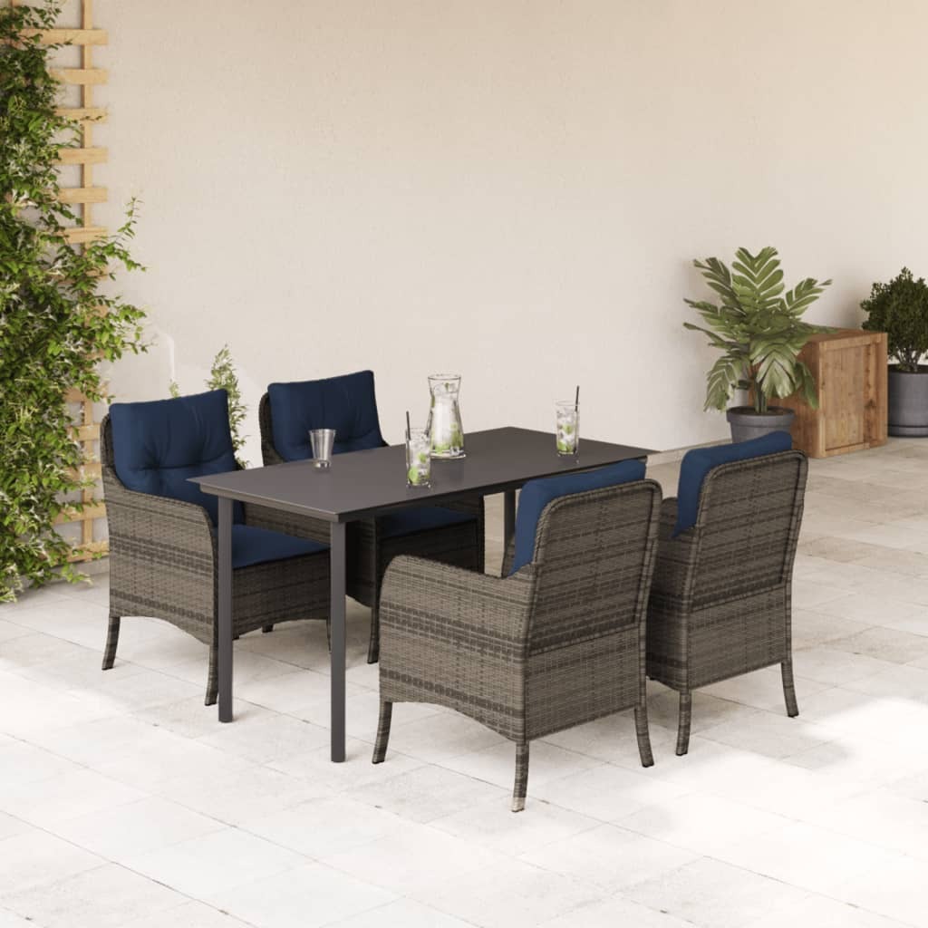 Garden Dining Set Grey, Black, Navy Blue