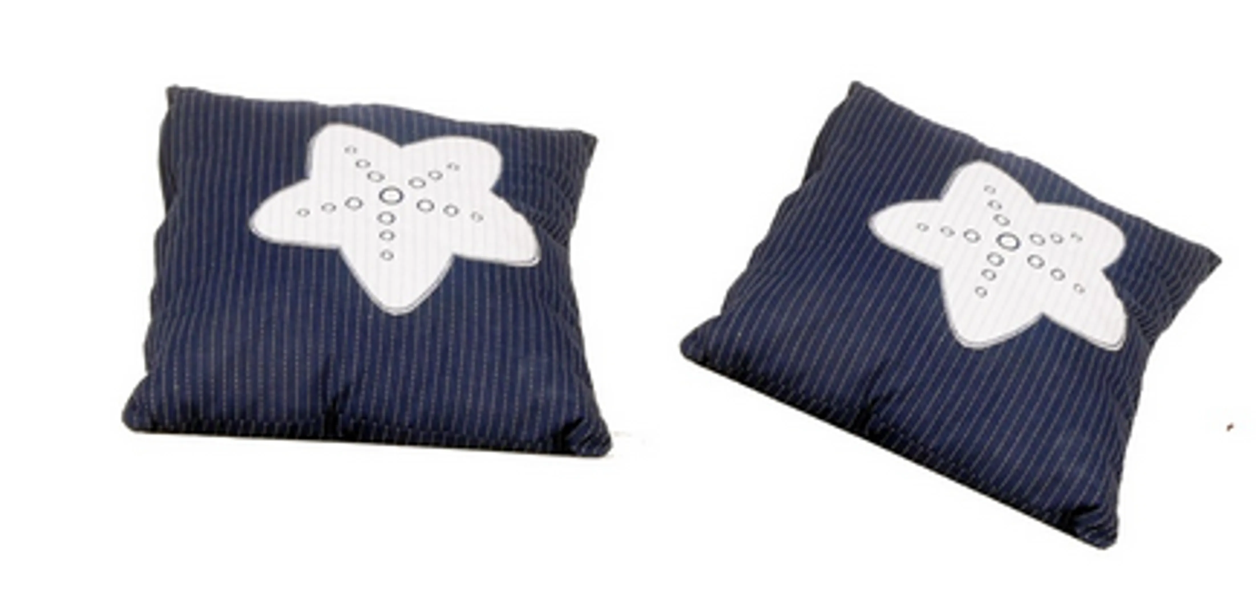 Anne Home - Set of 2 Blue Pillows with a White Star 