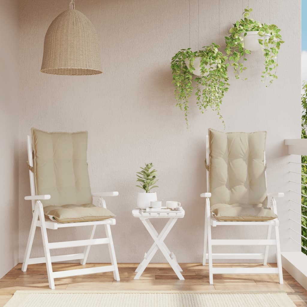 Highback Chair Cushion Set of 2 Beige