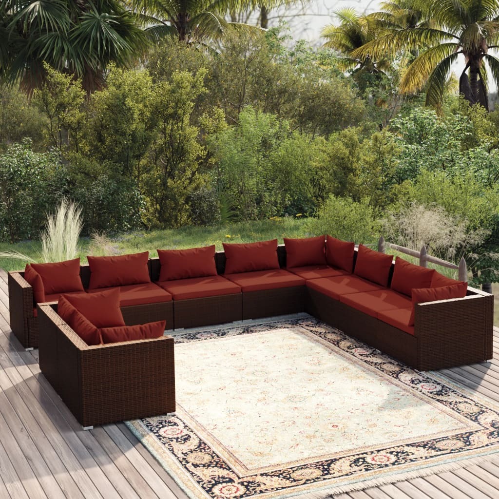 Garden Lounge Set Brown