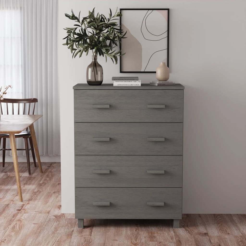 Sideboard Light Gray Solid Pine Wood, MDF Medium Sideboard