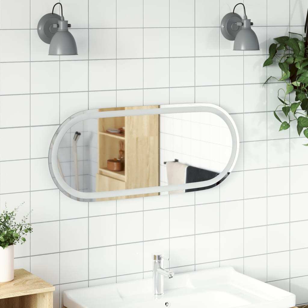 Led Bathroom Mirror Cool White Glass Medium Led Bathroom Mirror