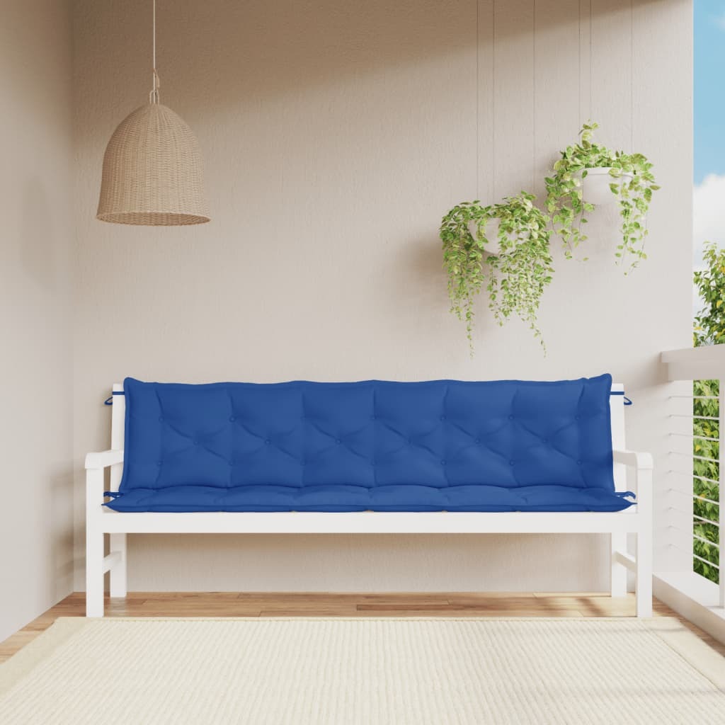 Garden Bench Cushion Set of 2 Blue Oxford fabric (100% polyester)